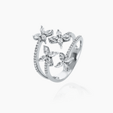 Four Flowers Ring Navetteschliff